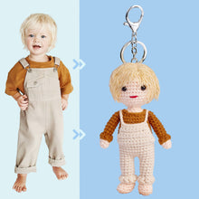 Load image into Gallery viewer, text Custom Crochet Doll Personalized Gifts Handwoven Mini Look alike Dolls