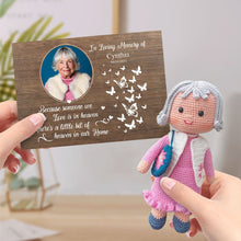 Load image into Gallery viewer, In Loving Memory Personalized Crochet Doll Gifts Handmade Mini Dolls Look alike Your Photo with Custom Memorial Card