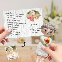 画像をギャラリービューアに読み込む, Custom Crochet Doll from Photo Handmade Look alike Dolls with Personalized Name Card Gifts for Mom