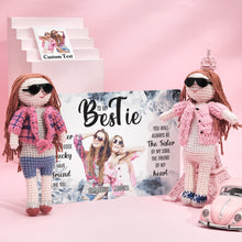 Load image into Gallery viewer, BFF Gifts Custom Crochet Doll from Photo Handmade Look alike Dolls with Personalized Name Card