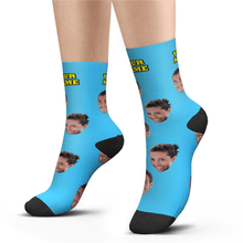 将图片加载到图库查看器,Custom Face Socks With Your Text - MyFaceSocks