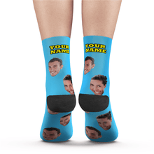 将图片加载到图库查看器,Custom Face Socks With Your Text - MyFaceSocks