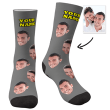 将图片加载到图库查看器,Custom Face Socks With Your Text - MyFaceSocks