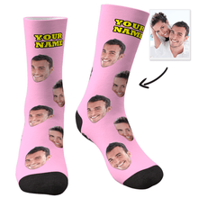 将图片加载到图库查看器,Custom Face Socks With Your Text - MyFaceSocks