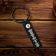 画像をギャラリービューアに読み込む, Scannable Spotify Code Keychain, Custom Music Song Keychains Black - soufeelus