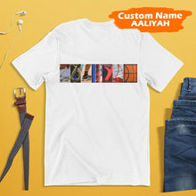 将图片加载到图库查看器,Aaliyah T-shirt Name Art Alphabet Photography Shirt - Basketball Style - MyFaceTshirt
