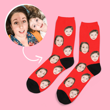 将图片加载到图库查看器，Custom Face Photo Colorful Socks
