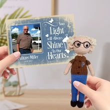 Load image into Gallery viewer, Custom Crochet Doll from Photo Handmade Look alike Dolls with Personalized Name Memorial Card Gifts for Kids and Adults
