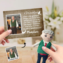 画像をギャラリービューアに読み込む, Custom Crochet Doll from Photo Handmade Look alike Dolls with Personalized Name Card Birthday Gifts for Grandpa
