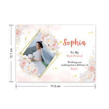 Load image into Gallery viewer, Bridal Shower Gift Custom Crochet Doll from Photo Handmade Look alike Dolls with Personalized Name Card
