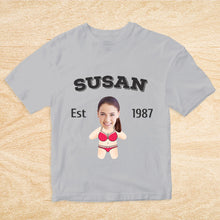 画像をギャラリービューアに読み込む, 2DminimeT恤功能开发-Custom Face Minime T-shirt Personalized Name and Year
