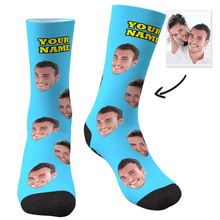 将图片加载到图库查看器，Custom Face Photo Colorful Socks
