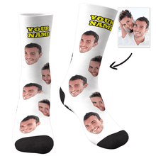 将图片加载到图库查看器，Custom Face Photo Colorful Socks
